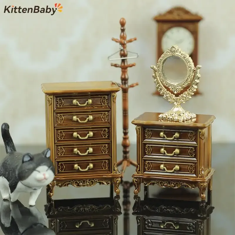 1/12 Dollhouse Miniatuur slaapkamer Bedtafel Opberg opslag