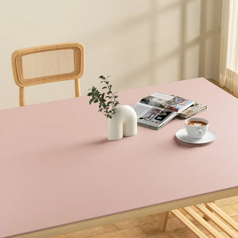 Solid Color Decorative Dining Table Mats Light Luxury PVC Leather Waterproof Oil-proof Anti-slip Soft Mat Desk TV Cabinet Mat