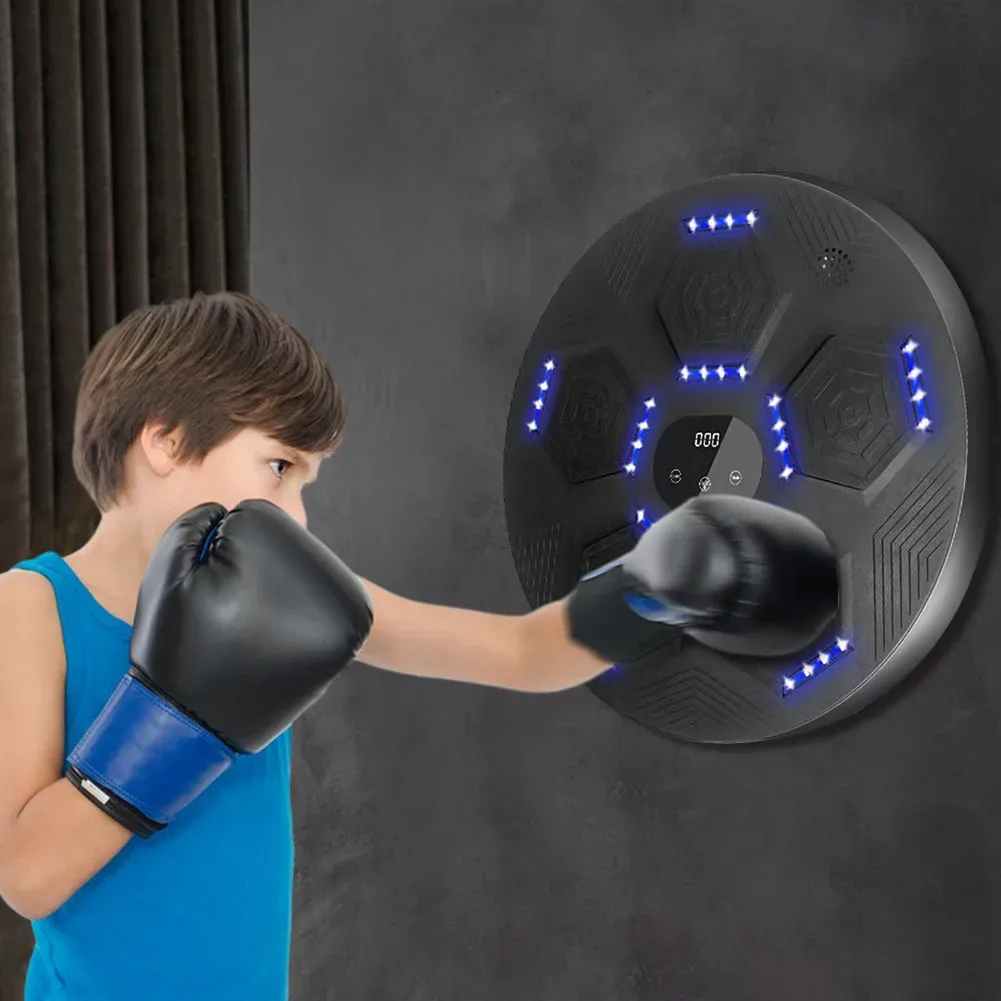 Macchina Da Boxe Musicale Smart Con Bersaglio LED, Bluetooth, Altezza Regolabile, Guanti Inclusi, Per Adulti E Bambini, Allenamento E Stress