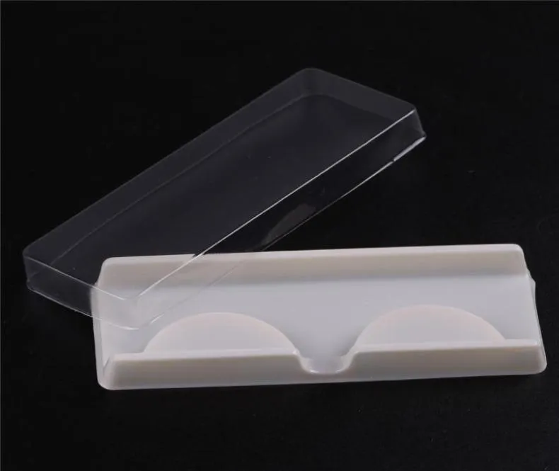 Caixa de embalagem para cílios em branco de cílios Plástica embalagem de plástico Tampa transparente Bandeja branca Wholes100SetsLot5275061
