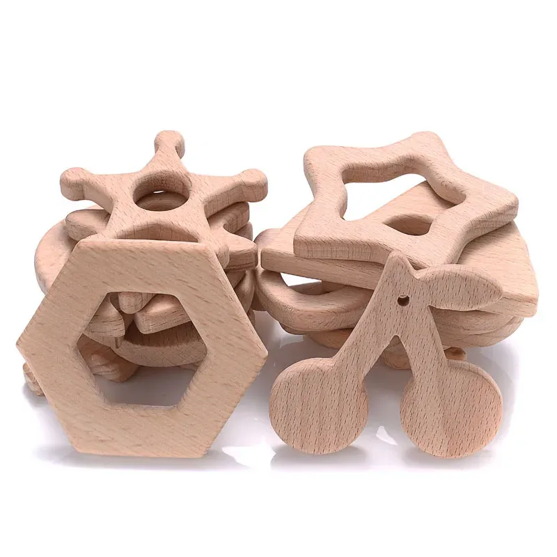 Baby Toys For Best Wooden Teething Toys 5-Piece Natural Wood
