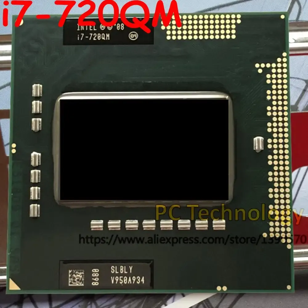 Processador Original Intel CPU Processador Laptop Intel I7720QM SLPO I7 720QM 1.60GHz2.8GHz 6M Compatível PM55 HM57 HM55 QM57 Frete grátis