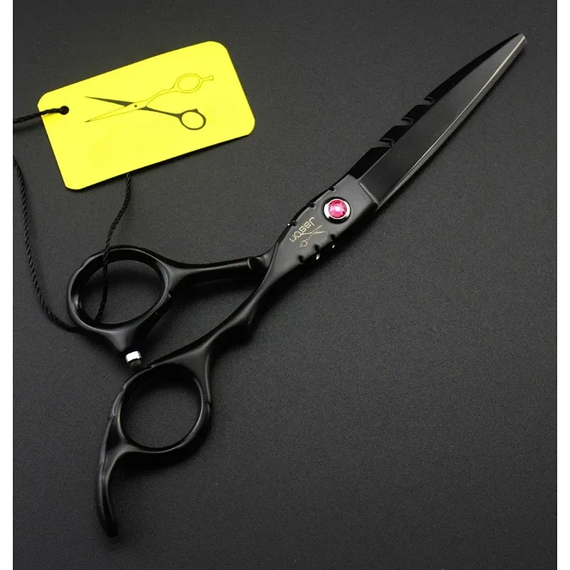 professional japan 440c 5.5 '' 6 '' red gem black cut hair scissors cutting barber haircut thinning shears hairdressing scissors