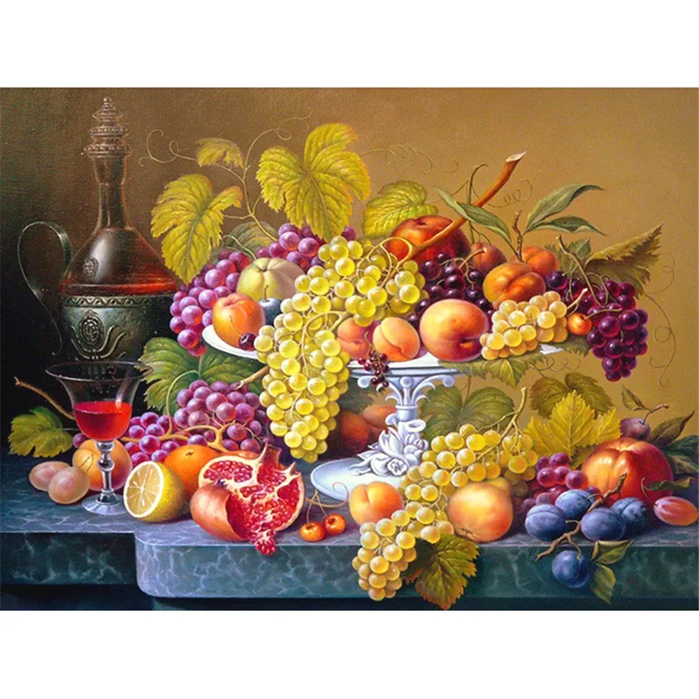 Batteries Fruit Still Life Diy Embroidery 11ct Cross Kits Needlework Craft Set Printed Canvas Cotton Thread Home Sale