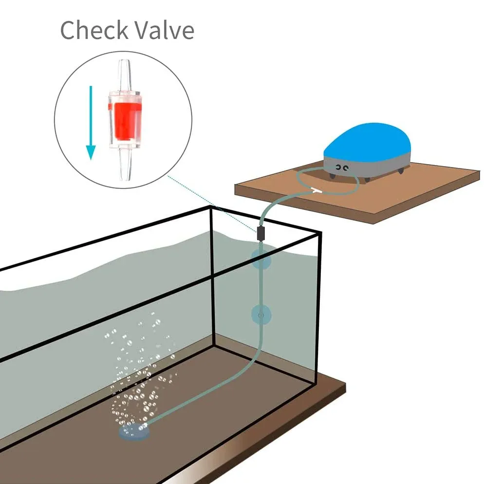 Válvula de retenção de aquário para bomba de ar plástica de uma maneira que não retorna acessórios para peixe tanque de tanque de ar-tubo de tubo de tubo