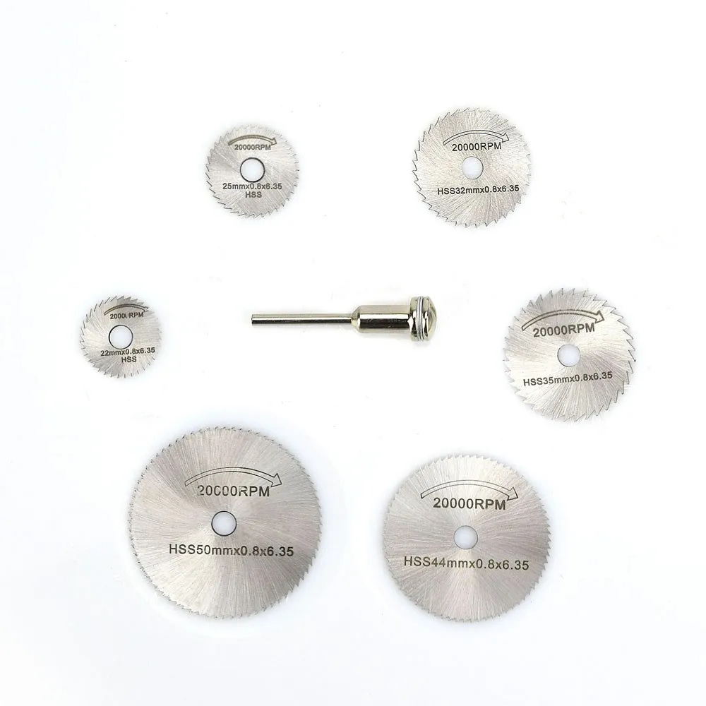 NEWACALOX 6PCS Circular Part Saw Ustaw obróbkę drewna dla obrotowego narzędzia Dremel 1/8 "knepowanie drewna rzepki