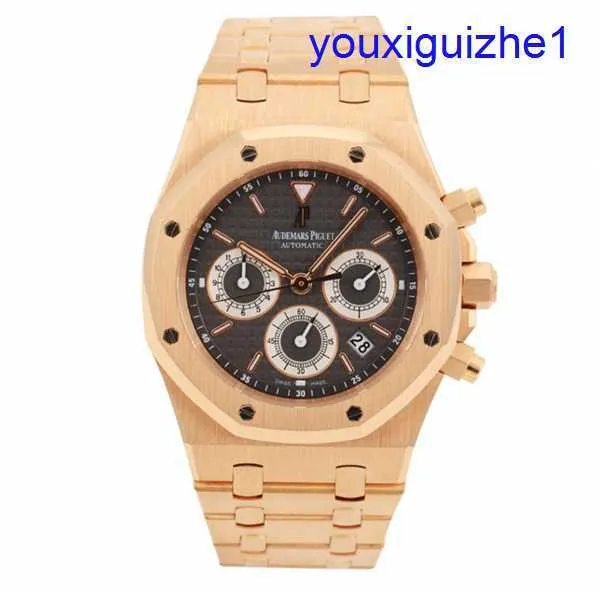 Fashion AP Wristwatch Royal Oak Black Plate 18K Rose Gold Automatic Mecanical Mens Watch 25960OR.OO.1185OR.03