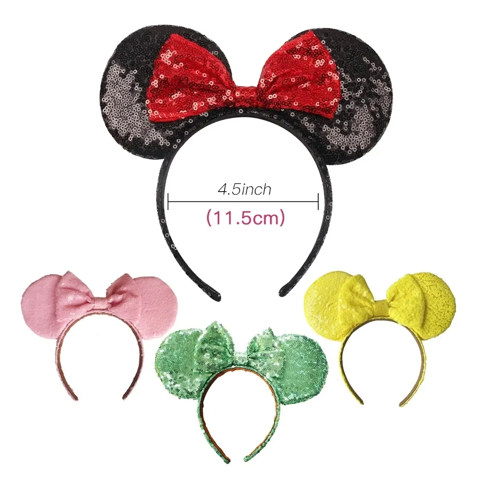 Kıllar Bows Minnie Mouse Ears Kafa Bandı Festivali DIY Aksesuarları Saç Bandı Noel Pullu Saç Yayları Kadınlar Hediye