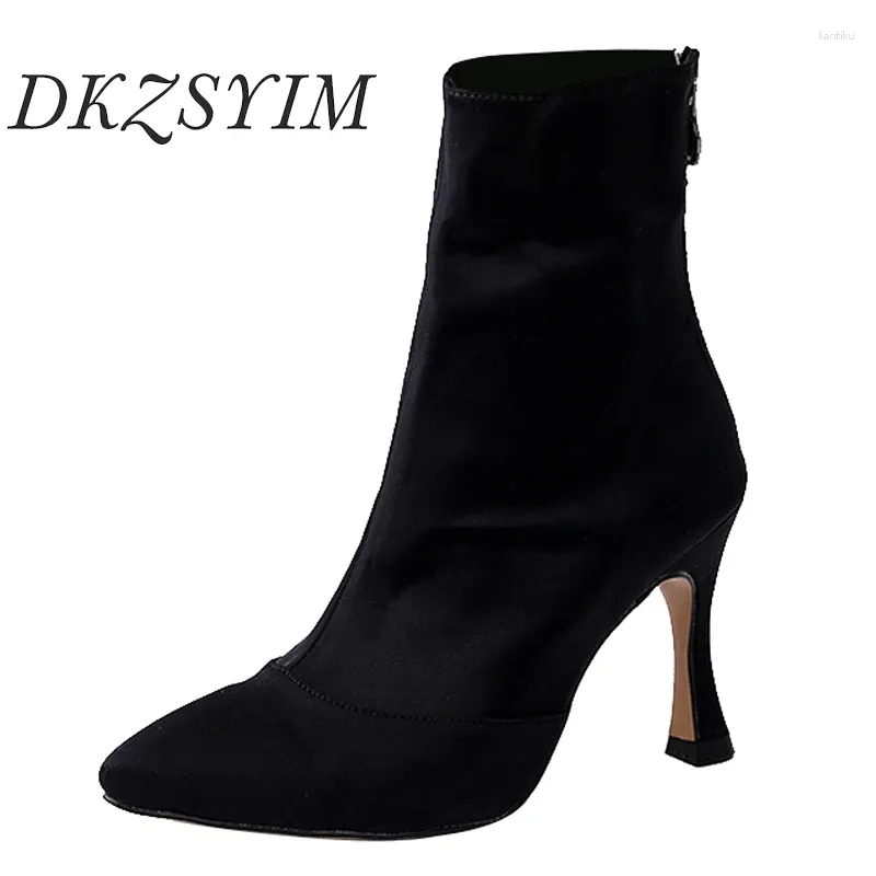 Scarpe da ballo dkzsyim stilettos da donna con tacchi alti neri le latino sexy stivali da ballo con tacco alto