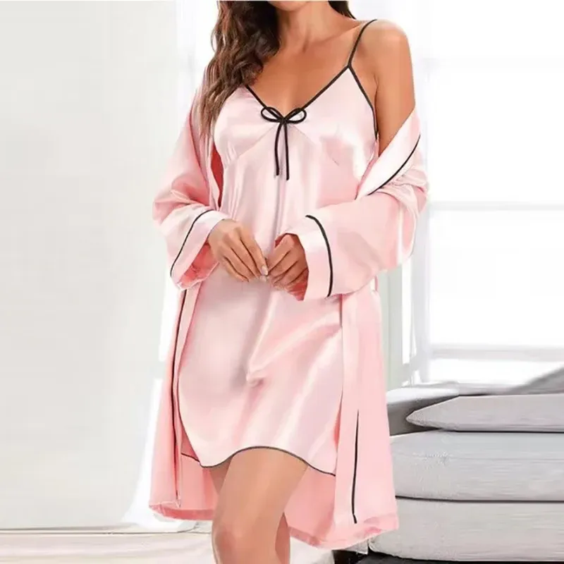 2023 NOUVEAU PAJAMA SEXY SEXY SEXY SEXY SEXY SEXY SEXY PAJAMA Set Robe Set / Suspended Jirt Pyjama V-Neck Home Pyjama Women's