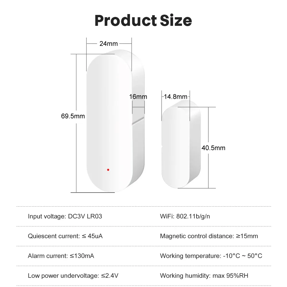 Wired Door Sensor - Smart Entry Alert System for Home Security ...