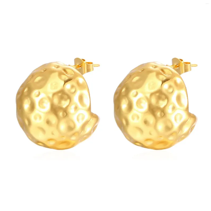 Stud Earrings Gold Color Stainless Steel Ball For Women Jewelry Anti Allergy Metal Beads Ear Gift Accessories