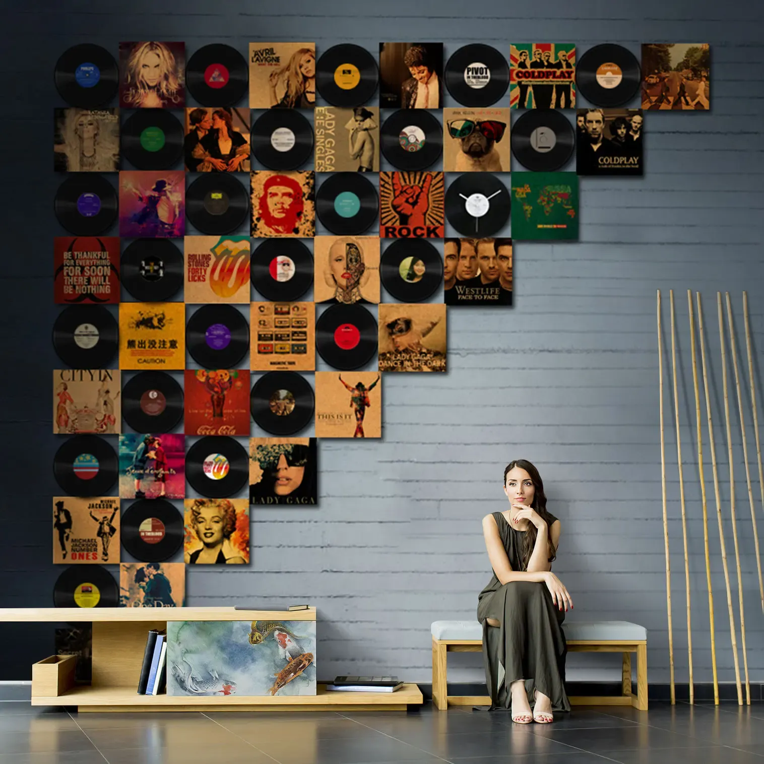 DHgate.com:Vinyl Record Wall Decor Posters - Aesthetic Art