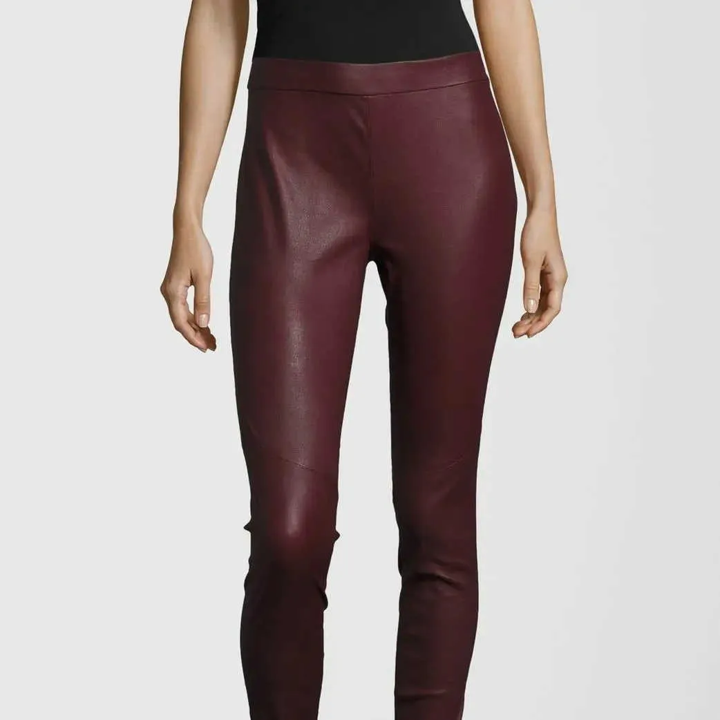 Vrouwen faux pu lederen leggings voor hoge taille stretch buikregeling sexy broek door power hint