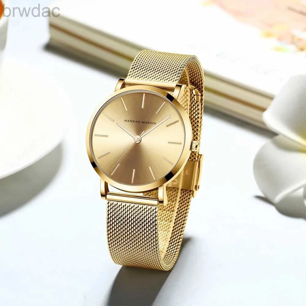 Dameshorloges Drop Shipping A ++++ Kwaliteit Roestvrijstalen band Japan Quartz Beweging Waterdichte vrouwen Volledige roségouden Dames Luxe pols Watch 240409