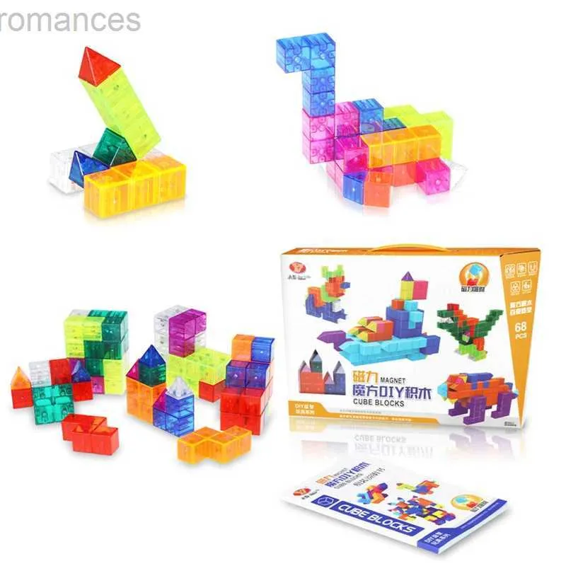 Aimants Toys magnétiques Enfants Magnétique Cube Luban Puzzle Block Toys for Boy and Girl Color Bloc magnétique Parent-Child Child Interactive Toys Bourse Cadeaux 240409