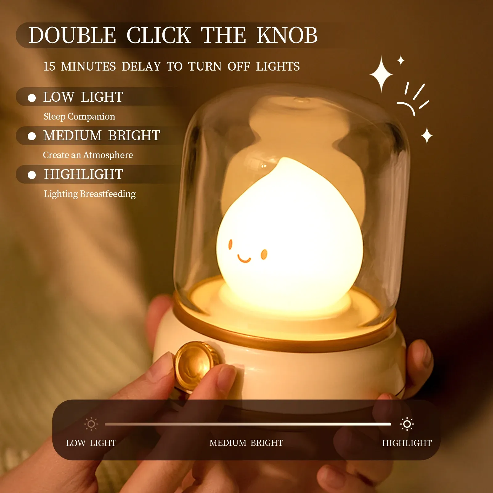 Candle Night Light niedliche Kerosinlampe Desktop LED Dekorative Licht USB wiederaufladbares Nachtlicht Schlafzimmer kreatives Kindergeschenk