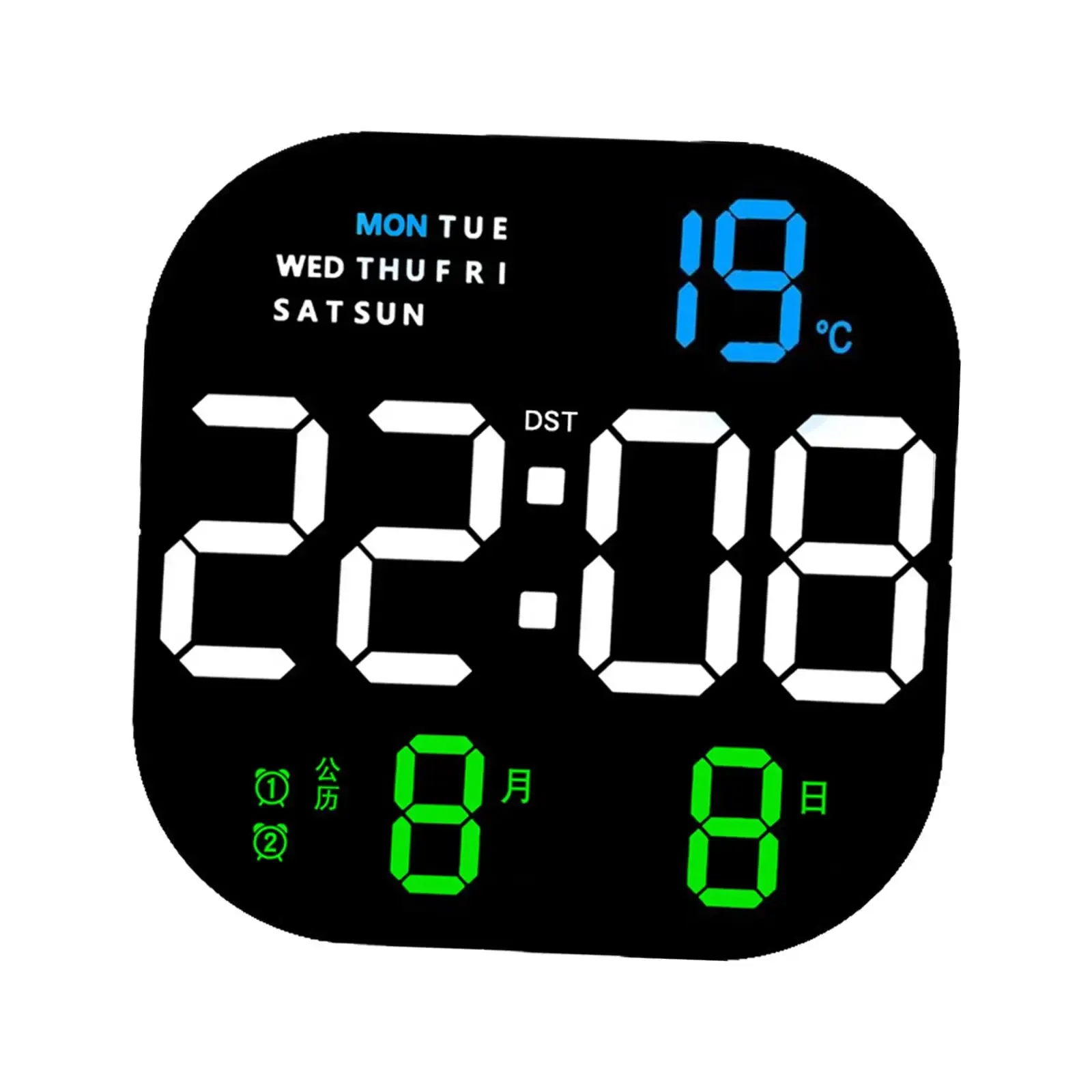 Digital Wall Clock Dimmbares Display 12h 24h Desk LED Desktop Wecker für Teenager Wohnzimmer Studio Klassenzimmer Hotel