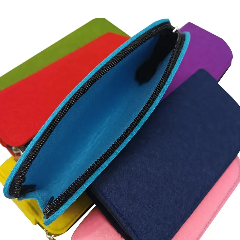 1 Pcs Felt pen case Simple Pen Bag Multicolor Optional School Supplies Pencil Case Pencil Case Student Stationery Storage Bag