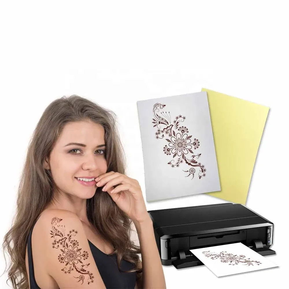 Papper A4 Konst Tatueringar Papper DIY Vattentät tillfällig tatuering Skin Inkjet Washable Paper Laser Printing Printers For Tatoo Women Children