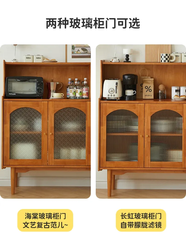 Solid wood sideboard against the wall, cherry wood color storage, tea cabinet for storage, restaurant bowl cabinet