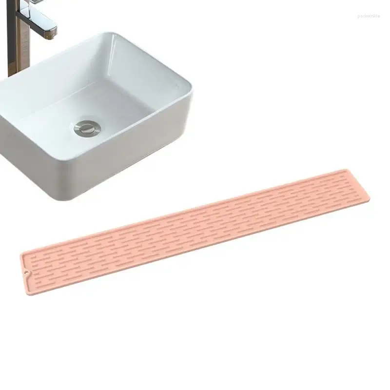 Tapetes de mesa Prato de secar o tapete de silicone para utensílios de mesa não deslizam a almofada de escorrinto com hole hole pia de cozinha no banheiro