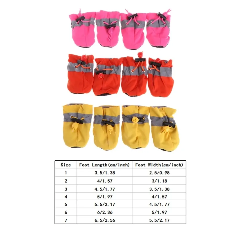 Chiens animaux de compagnie cachorro chaussures d'hiver chaussures de neige de neige étanche chaussures en caoutchouc imperméables pour petit chien chiot