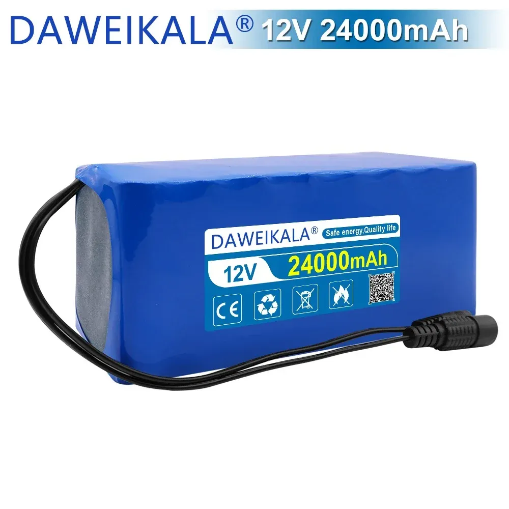12V uppladdningsbart batteri 12V 30000mAh 18650 Litiumbatteripacpacitet DC 12.6V 30AH CCTV CAM Monitor med laddare