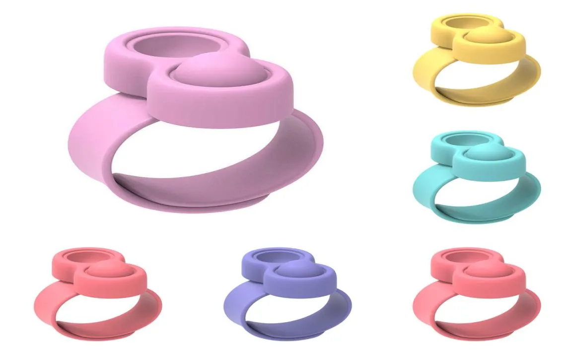 Silicone Finger Toys Bracelet Jewelry Push Bubble Sensory Pioneer Bubbles Puzzle Toy Slapping Ring Belt Autism Anxiety Relief Halloween Christmas G89O8IK9291357