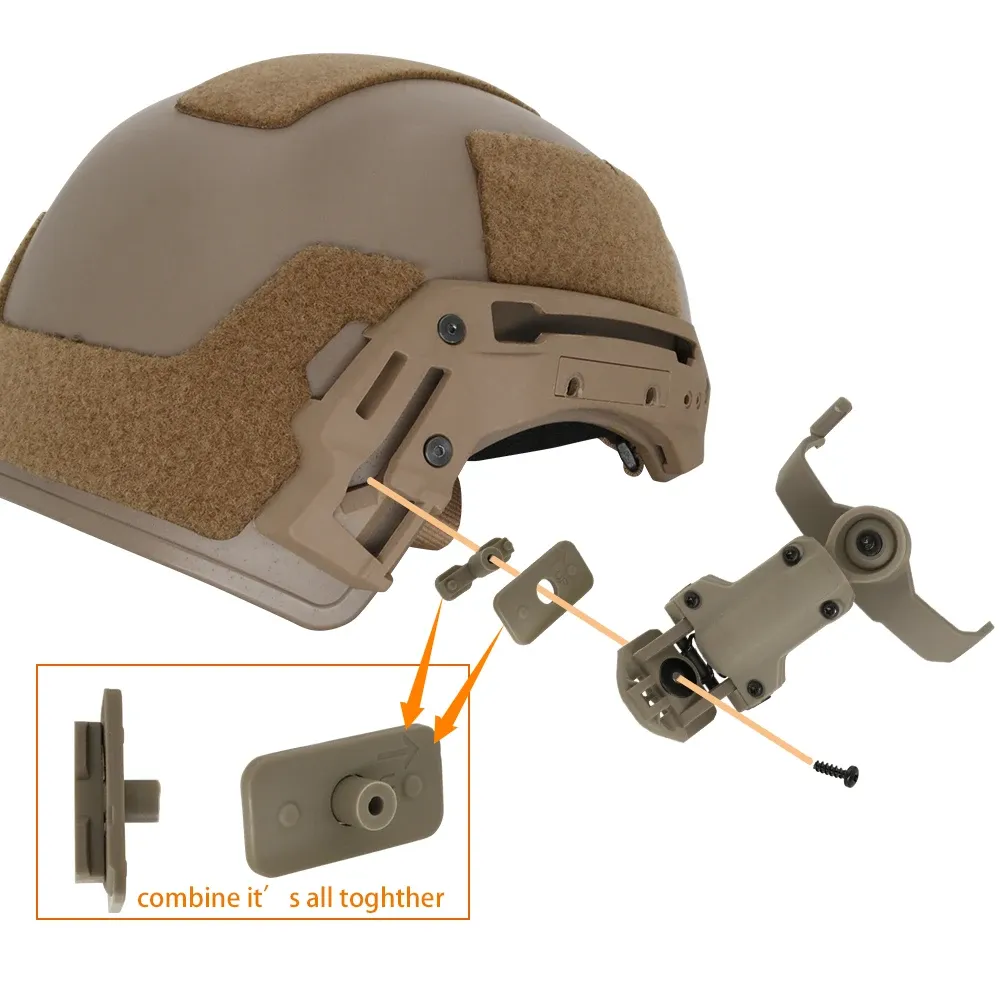 Taktisk headsethjälmfäste Arc Rail Adapter Konverterar till kompatibel Wendys hjälm och M-Lok Stand AccessoriesExfil Rail