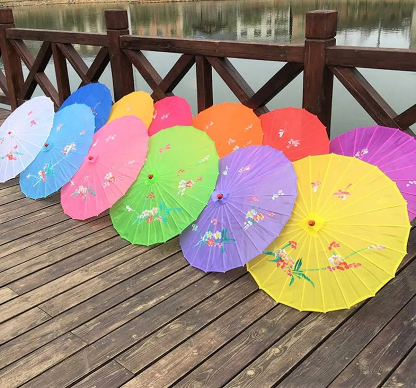 Tamanho dos adultos japoneses chineses Oriental Parasol Madeira Armazenamento de tecido para festa de casamento Decoração de decoração DH95805771848