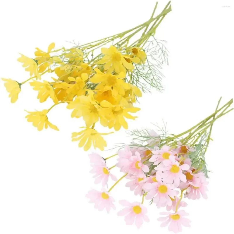 Dekorative Blumen künstliche weiße Schönheit Seiden Chrysanthemen Simulation Daisy gefälschte Dekoration für Hausgartenbüro Dekore