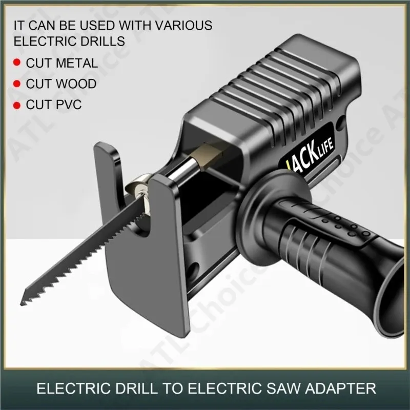 New Portable Electric Saw Head Of Screwdriver Reciprocating Adapter Electric Drill To Electric Saw Household Wood Metal Cut Tool