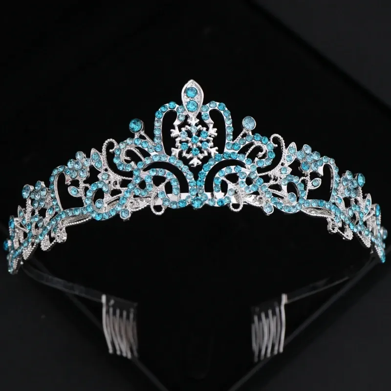 Crystal Bridal Crown Tiara With Comb Vintage Plant Pattern  display picture 1