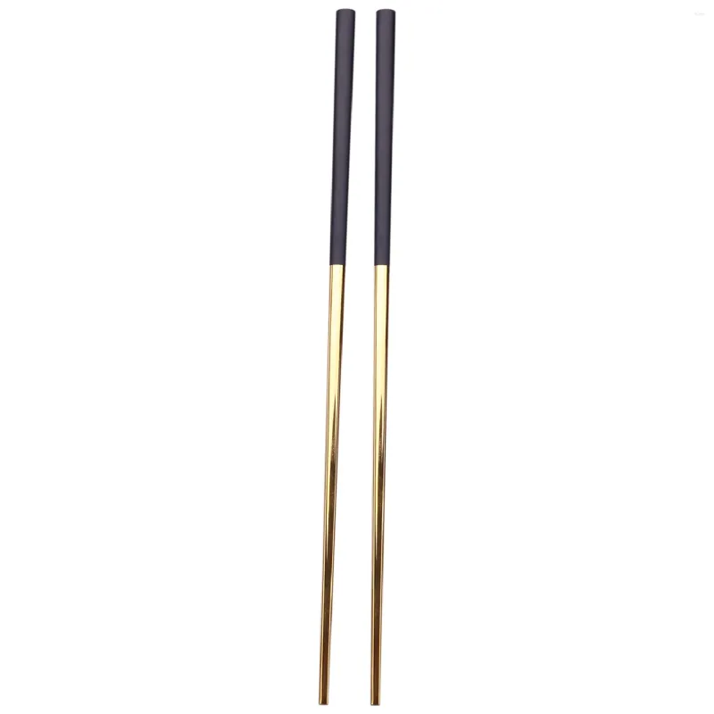 Миски 5 пар палочки для оправдания из нержавеющей стали китайская золотая набор блэк -металлической отбивной палочки, используемые для суши