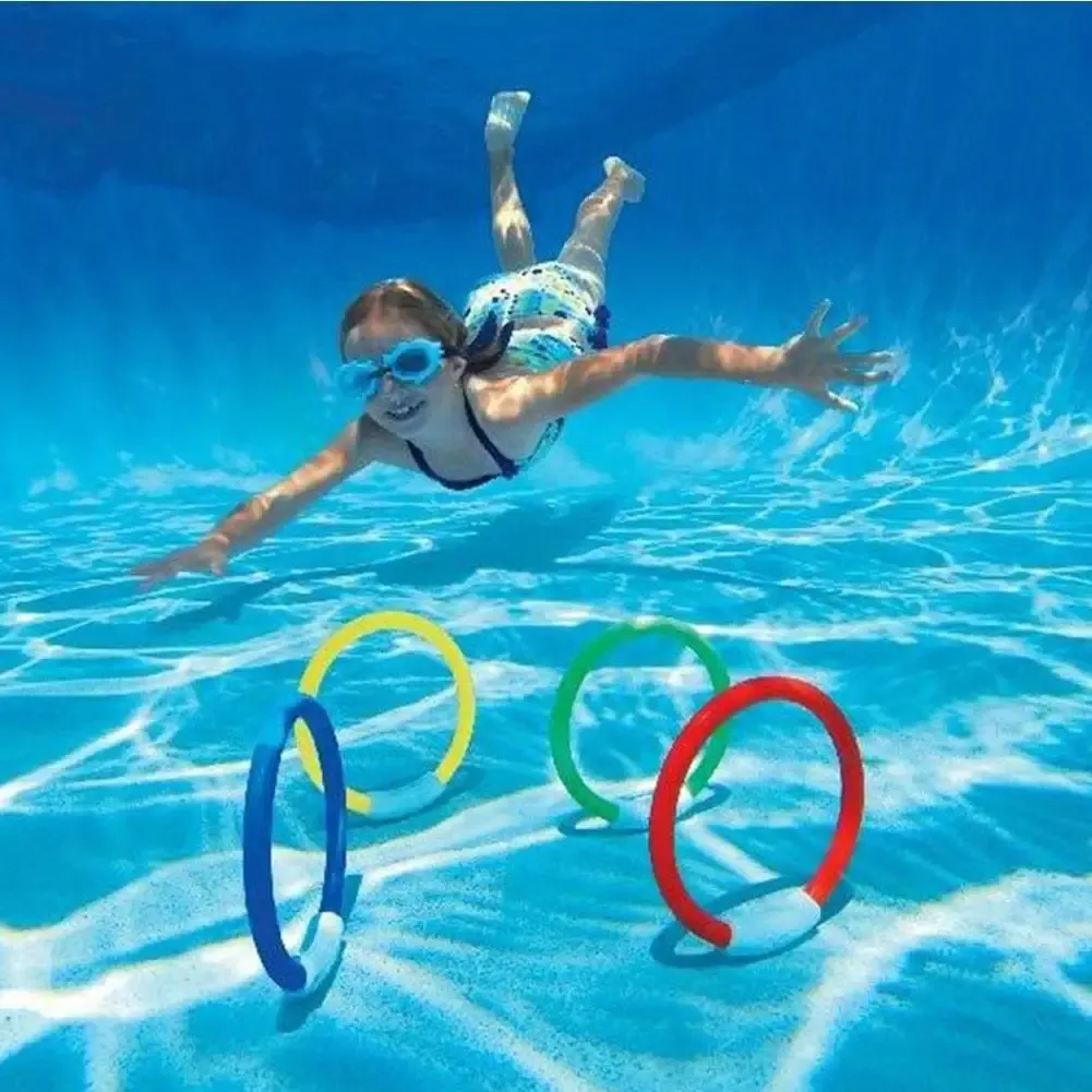 4 st/set simning dykringar under vattnet simning sjunkande ringar poolringar för barn leksak barn r5b7