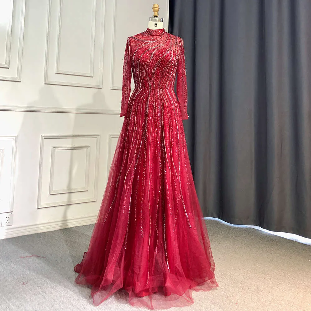 Abito Da Sera Musulmano A Maniche Lunghe Abito Da Festa A Collo