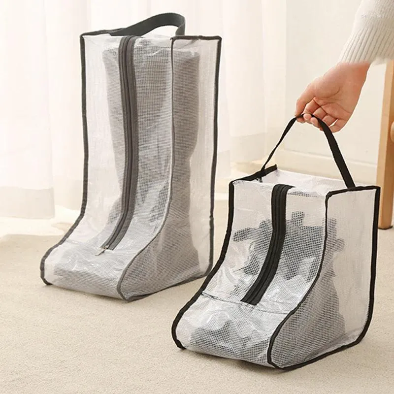 Förvaringspåsar 1 st bärbara skor med blixtlås transparent vattentät kort bagageutrymme hushållsorganisatör