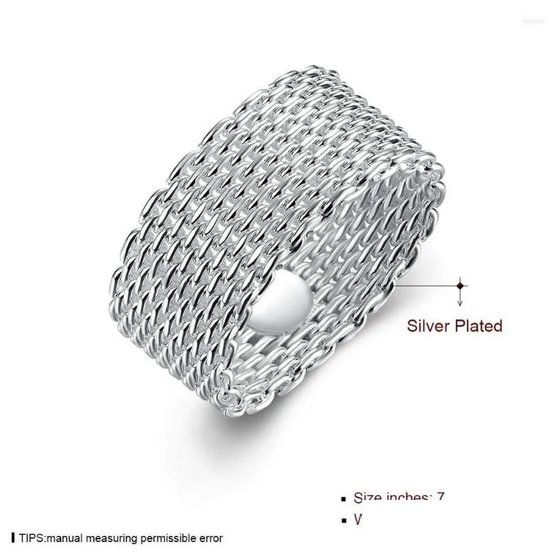 Cluster ringen 925 Sterling Sier Interwoven Web Ring For Woman Fashion Charm Engagement Sieraden Drop levering Dhtmb