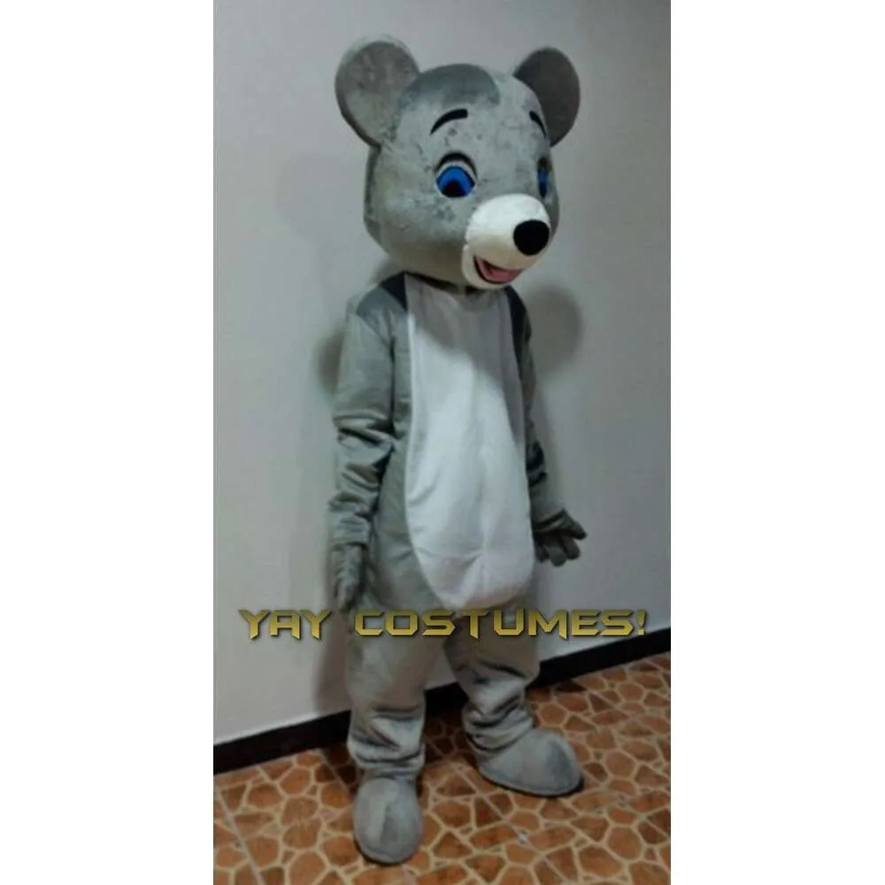 Costumes de mascotte mousse mignon gris souris dessin animé en peluche de Noël déguisé Halloween Mascot Costume