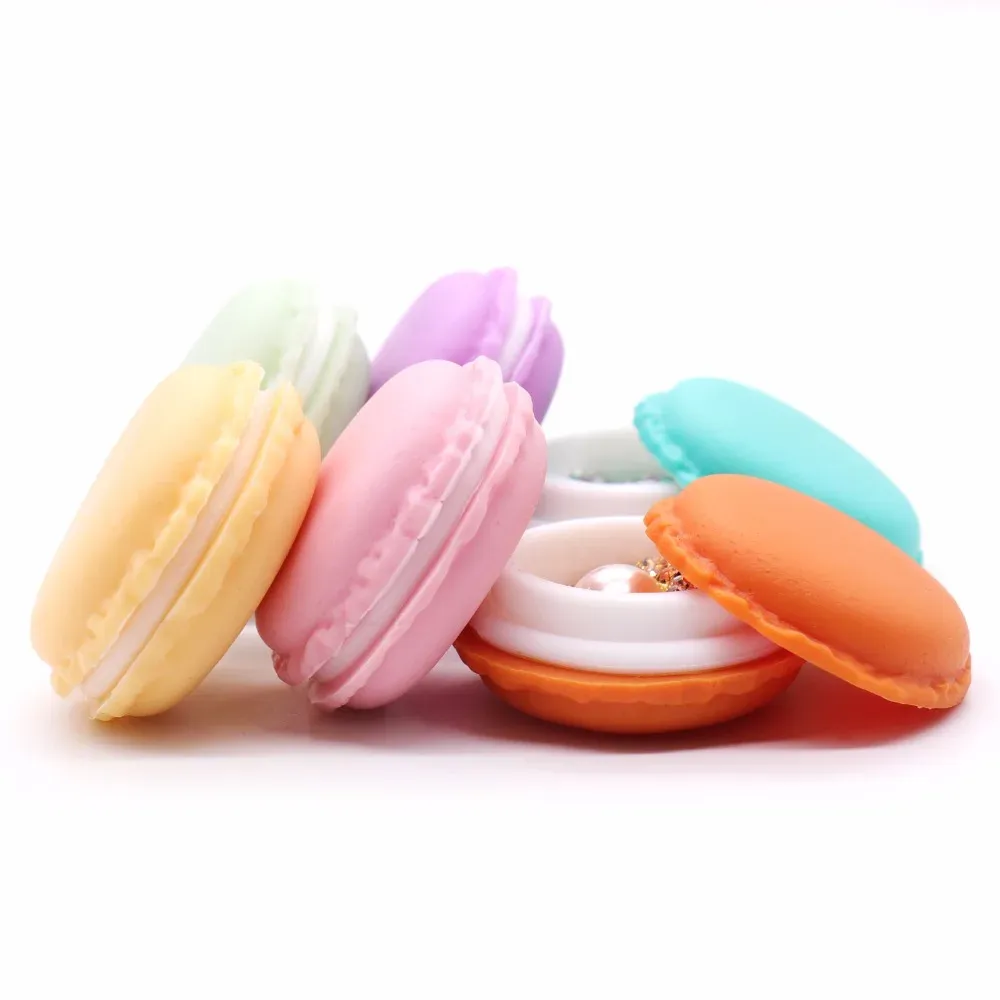 6 pezzi/lotto Candy Candy Color Mini Macarons Box Box portatile Box portatile Box per piccoli articoli adorabili pacchetto di gioielli