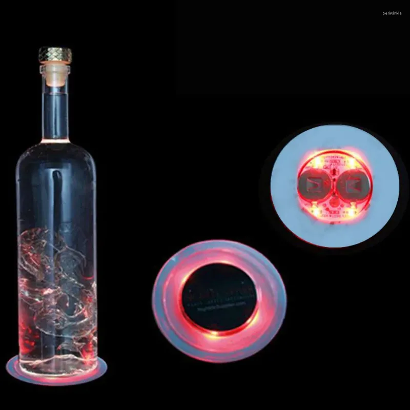 Maty stołowe piankowe rdzeń stabilna butelka do wina klub nocny płaski kolor ozdobny bateria zasilana baterią Picie szklane koła z imprezą LED LED