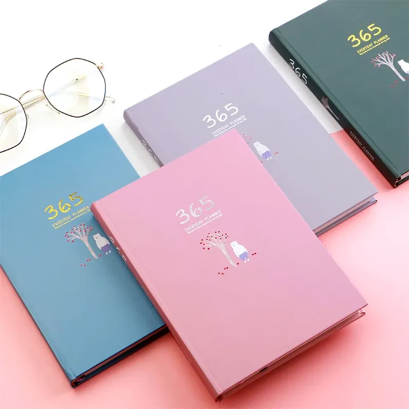 Notebooks Agenda 2024 Daily/Monthly Planner Notebook Kawaii Calendar Book Diary Notebook Journal Notepad Schedule Book Office Stationery