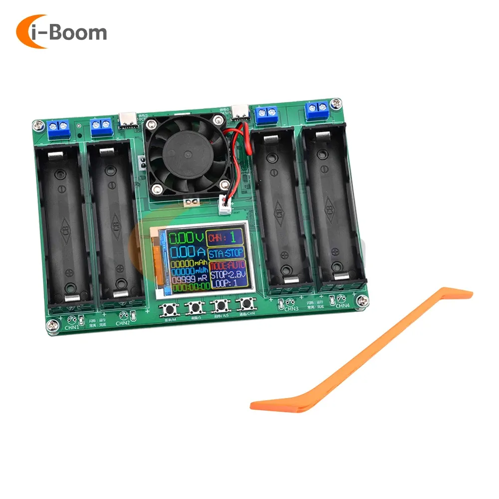 4-kanaals 18650 Lithium-batterijcapaciteit Testermodule Mah MWh Digitale batterij Detector Type-C laadafvoerbord