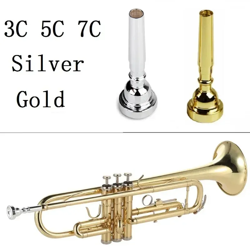 Utmärkt professionell 3C/5C/7C Storlek Mega Rich Tone Bullet Form Trumpet Mynstycke Guld Silver Copper Alloy