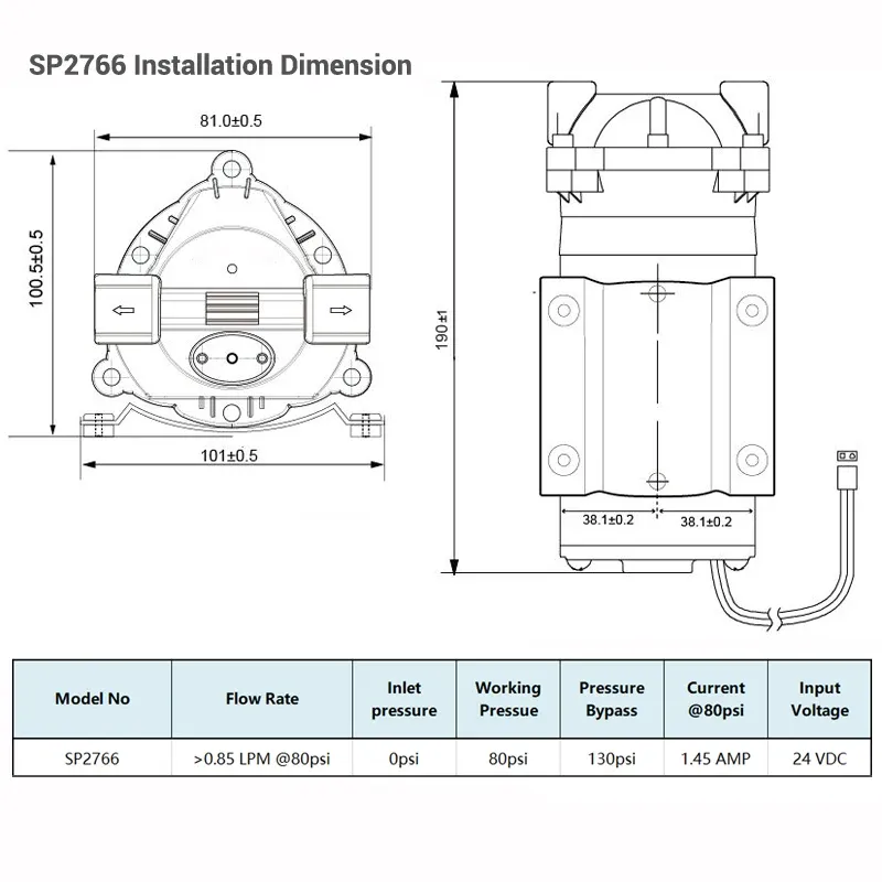 Coronwater 75 GPD Auto amorçage RO Pompe de booster à eau dans le système d'osmose inverse pour le puits, réservoir de stockage SP2766