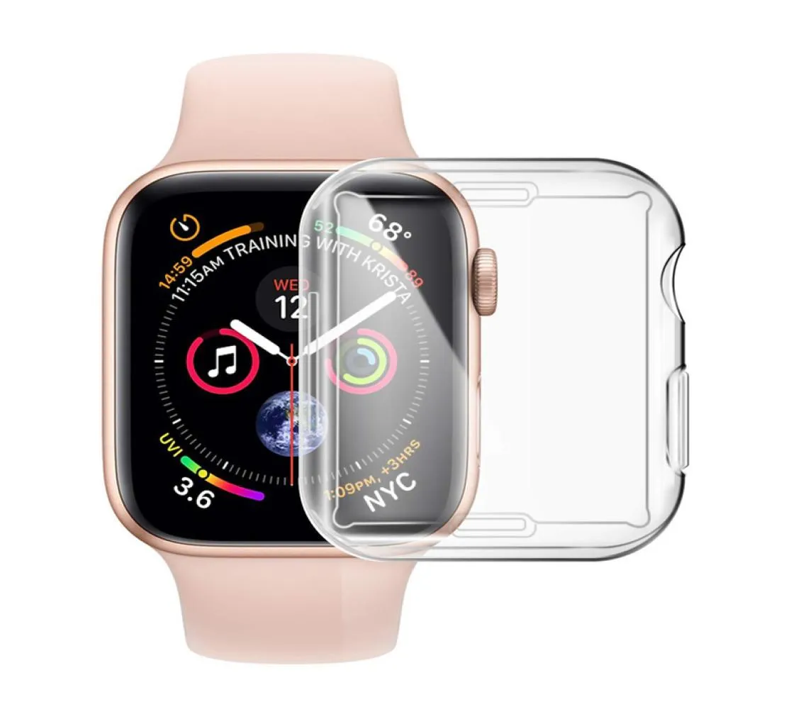 360 Full Front Curved edges Transparent Cases Clear Soft TPU With Screen Protector For Apple Watch iWatch Series 2 3 4 5 6 7 41MM 8886836