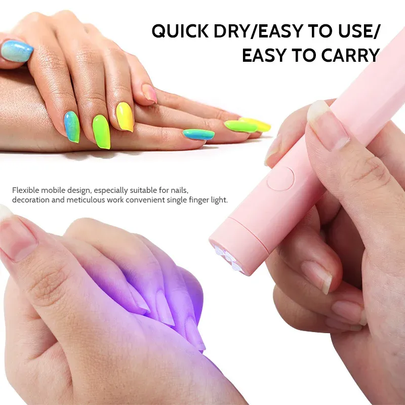 Pens Mini Uv Led Nail Lamp Wireless Charging 6w Usb Portable Flashlight Pen for Curing All Gel Professional Nail Dryer Manicure Tool