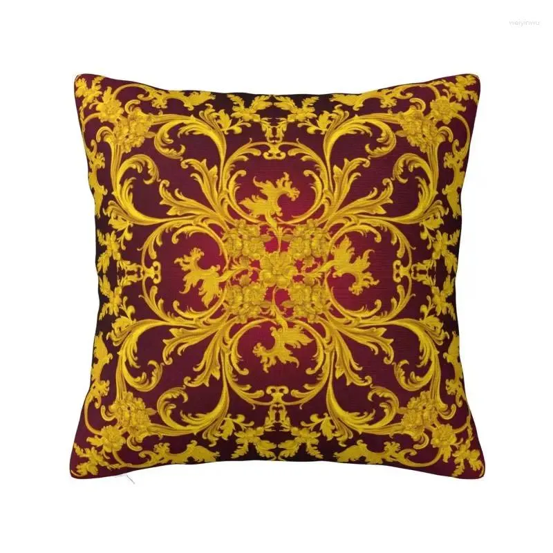 Kudde Rococo Kaleidoscopic Floral Covers Velvet European Barock Art Case For Sofa Square Pillow Case sovrumsdekoration