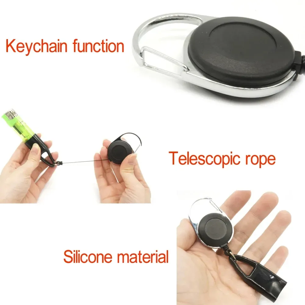 Silicone Lighter Leash Cover Wrapped for Regular Size Holder Sleeve CLIP With KeyChain Safe Stash Retractable Smoking Accessoriesories